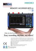 HIOKI E.E. CORPORATION-HIOKI 8870-20 MEMORY HiCORDER