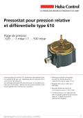 HUBA CONTROL-Pressostat pour pression relative  et différentielle type 610