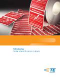 TE CONNECTIVITY -  Identification Products-Solar Identification Labels