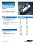 Model 2403 Bonded Strain Gage Pressure Transducer