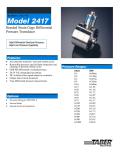 Model 2417 Bonded Strain Gage Differential Pressure Transducer