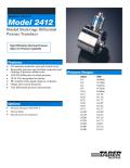 Model2412 Bonded Strain Gage Differential Pressure Transducer