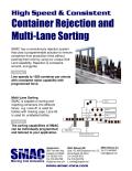High Speed & Consistent Container Rejection and Multi-Lane Sorting