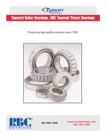 RBC Bearings-Tyson Tapered Roller Bearings and RBC Tapered Roller Thrust Bearings
