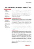 ORACLE DATABASE MOBILE SERVER 