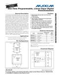 AX5527, MAX5528, MAX5529 64-Tap, One-Time Programmable, Linear-Taper Digital Potentiometers