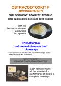 MICROBIO TESTS SA-OSTRACODTOXKIT F  microbiotests 