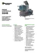 La presse horizontale SSHB  en acier inoxydable est la  solution adaptée au  compactage de quantités  importantes de bouteilles en  plastique et cannettes