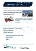 SOPREMA SAS  -L’ANTIROCK ASP 40 peut être utilisé sur des ponts-routes et les ponts rails sous  une couche d’asphalte gravillonné recouverte d’enrobés ou de ballast