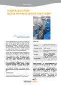 QUICK SOLUTION: MODULAR WASTE WATER TREATMENT