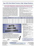 Caddock Electronics-Type USG Ultra-Stable Low TC Precision High Voltage Resistors