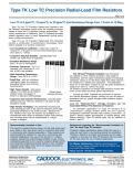 Caddock Electronics-Type TK Low TC Precision Radial-Lead Film Resistors (pdf 172K)