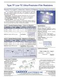 Caddock Electronics-Type TF Low TC Ultra-Precision Film Resistors