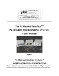 The ACOustical Interface (tm) PRECISION MICROPHONE SYSTEM User