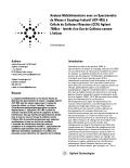 Analyse MultiÃ©lÃ©mentaire avec un SpectromÃ¨tre de Masse Ã  Couplage Inductif (ICP-MS) Ã  Cellule de Collision/RÃ©action (CCR) Agilent 7500ce - IntÃ©rÃªt d