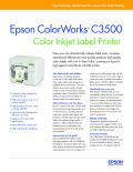 E pson ColorWork s ™ C 3 500 Color Inkjet Label Printer