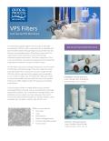 VPS Cartridge Filters Dual Layered Polyethersulfone (PES) Membrane