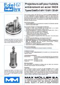 Projecteurs adf pour hublots entièrement en acier INOX Types EdelEx 5 dH / 10 dH / 20 dH