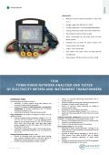 TE30 THREE-PHASE NETWORK ANALYSER AND TESTER OF ELECTRICITY METERS AND INSTRUMENT TRANSFORMERS